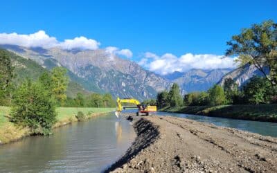 Première phase de travaux de sécurisation des digues de la Romanche à Bourg d’Oisans