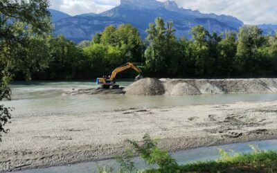 Curage des plages de dépôts de l’Isère en Grésivaudan