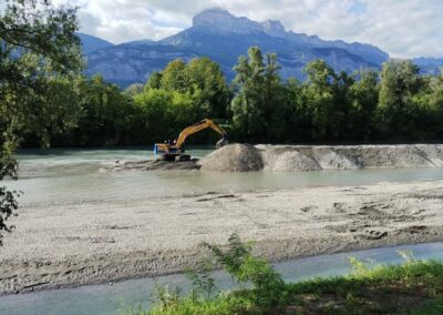 Curage des plages de dépôts de l’Isère en Grésivaudan