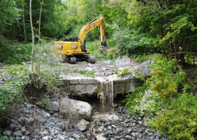 Torrent de Chalanne à Châtel-en-Trièves : le gué des Guions abaissé pour mieux protéger le hameau de Cordéac